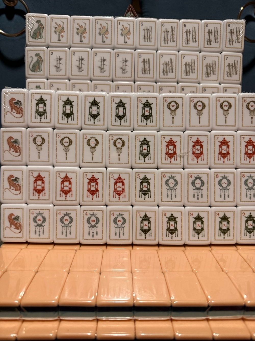 160 piece American Mahjong Tile Set - Peach